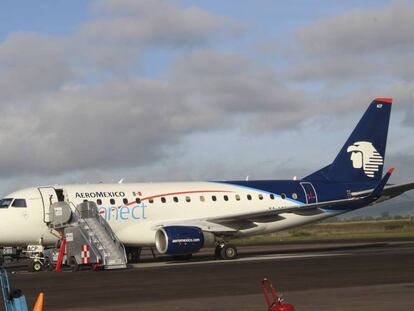 An Aeroméxico plane in the Mexican state of Michoacán.