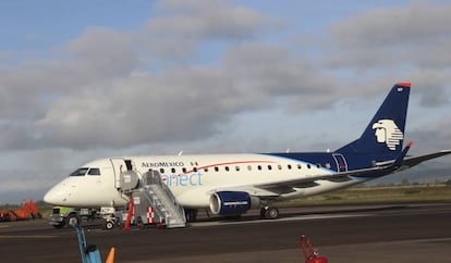 Un avi&oacute;n de Aerom&eacute;xico en Michoac&aacute;n. 