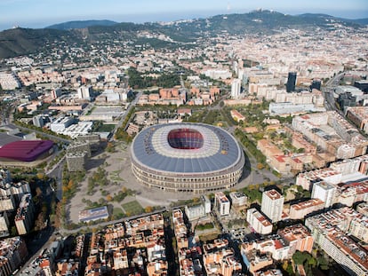 El futuro Camp Nou, en el complejo Espai Barça.