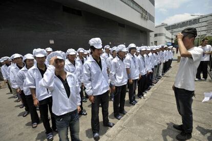 Trabajadores de Foxconn en China