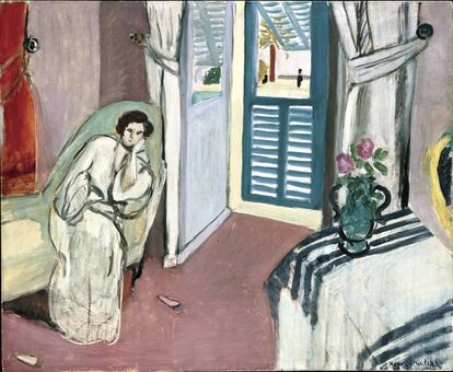 'Mujer en un diván', pintada en la habitación del hotel Méditerranée de Niza.