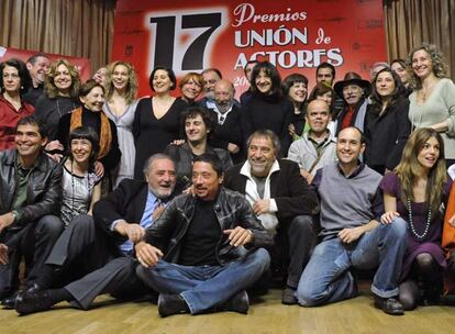 Foto tomada en diciembre de 2019 a los candidatos a los premios de la Unión de Actores.