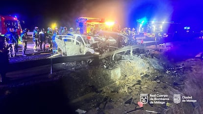 Los vehículos siniestrados en la A-7, dirección Torremolinos.