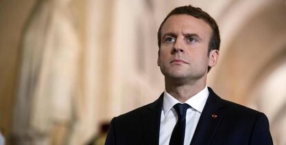 Emmanuel Macron en Versalles este lunes.