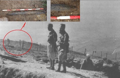 Foto histórica de tropas marroquíes en las trincheras de la cima del Naranco (Asturias).