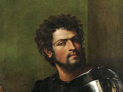 <i>Retrato de soldado</i> (1512), una de las obras de Del Piombo que se exhiben en Roma.