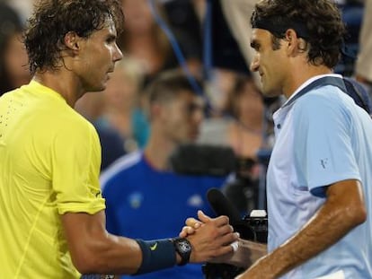 Nadal y Federer se saludan tras los cuartos de Cincinnati