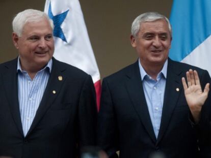 Los presidentes de Panam&aacute;, Guatemala y Costa Rica, en la Cumbre.