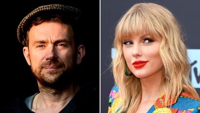 Los músicos Damon Albarn y Taylor Swift.