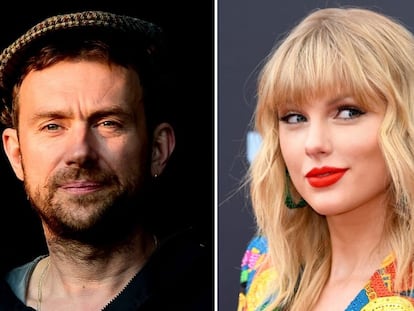 Los músicos Damon Albarn y Taylor Swift.