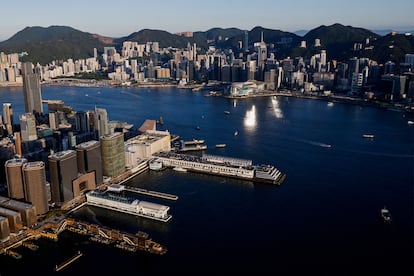 General view of Hong Kong skyscrapers in July 2021