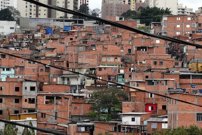  Vista geral da favela de Paraisópolis, zona sul da capital paulista.