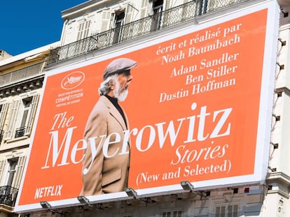 Un cartel de 'The Meyerowitz', de Netflix, en Cannes.