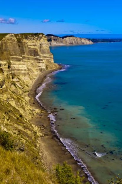 Vista del cabo Kidnappers, cerca de Napier, en la región de Hawke's Bay (Nueva Zelanda).