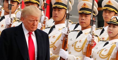 Donald Trump, en Pek&iacute;n, durante su visita oficial a China de noviembre pasado.  