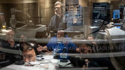 El control central dels estudis de Ràdio Barcelona