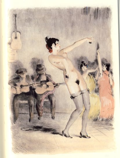 Ilustración de Paul-Émile Bécat para 'La Mujer y el pelele' de Pierre Louÿs.