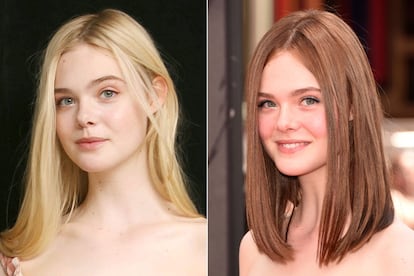 Elle Fanning también ha dicho adiós a su 'pelazo' rubio recientemente. La joven actriz se ha cortado el pelo y lo ha oscurecido, una elección que la hace parecer un poco menos angelical y aniñada.