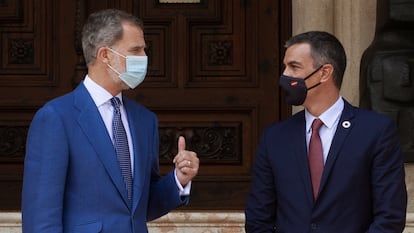 King Felipe VI and Spanish Prime Minister Pedro Sánchez on Wednesday.