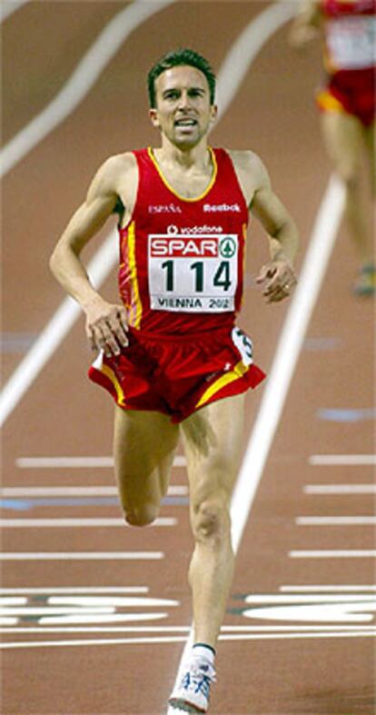 Alberto García, durante los europeos de pista cubierta, el pasado marzo.