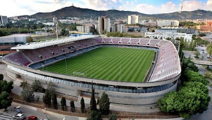 Vista del Miniestadi del FC Barcelona en el barrio de Les Corts.