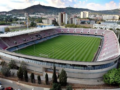 Vista del Miniestadi del FC Barcelona en el barrio de Les Corts.