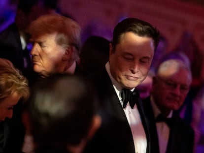 Donald Trump y Elon Musk, en Mar-a-Lago el pasado noviembre.