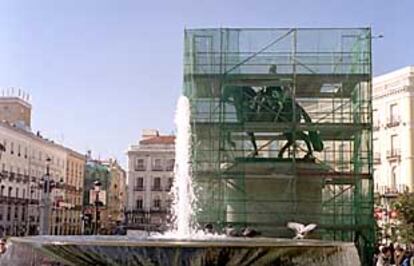 La estatua de Carlos III en la Puerta del Sol de Madrid