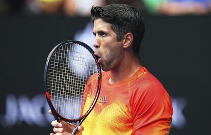 La garra de Verdasco durante el partido contra Nadal.