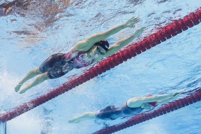 Mireia durante la prueba de los 400 estilos.