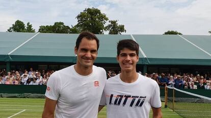 Roger Federer y Carlos Alcaraz