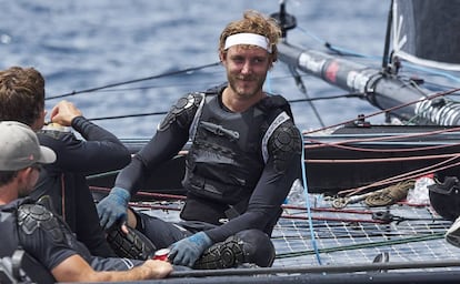 Pierre Casiraghi navegando en la Copa Del Rey de vela celebrada en Mallorca en agosto de 2017.