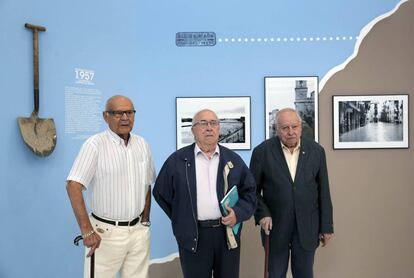 Los tres veteranos del Ejército que ayudaron tras la inundación.