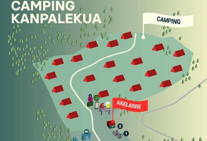 Zona de acampada del Bilbao BBK Live 2019 (Pincha en la imagen para ver el plano completo)