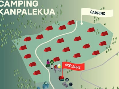 Zona de acampada del Bilbao BBK Live 2019 (Pincha en la imagen para ver el plano completo)