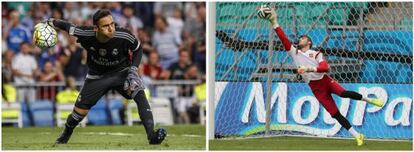 Navas, izquierda, y De Gea, derecha.