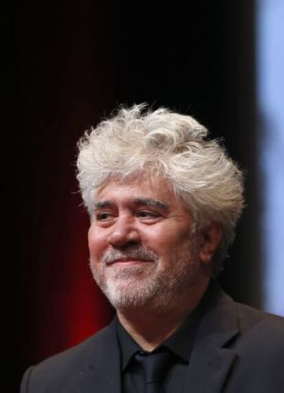 Almodóvar em 2014, ao receber um prêmio na França.