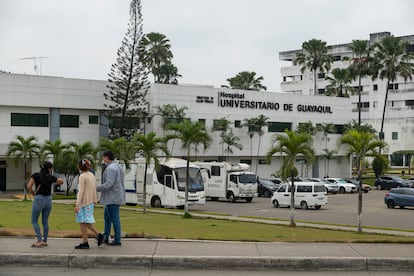 Hospital General Universitario de Guayaquil este lunes.