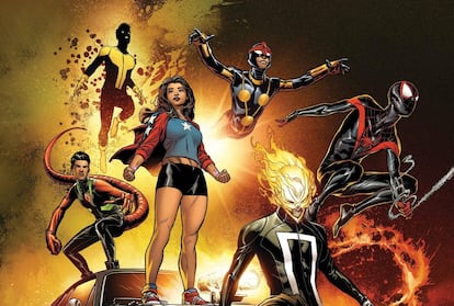 Detalle de la portada de 'Marvel's Voices: Comunidades #1', creado por Joe Quesada.