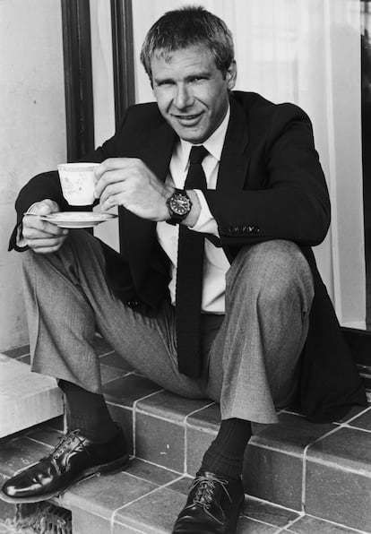 Harrison Ford en su casa de Beverly Hills en 1984.