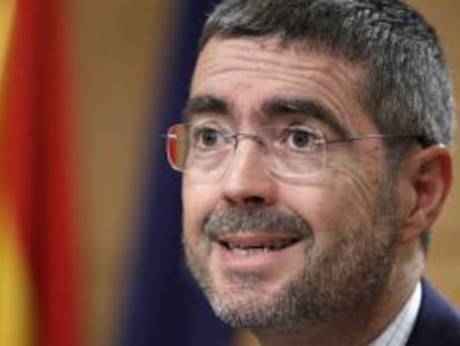 El secretario de Estado de Economía, Fernando Jiménez Latorre, durante la rueda de prensa que ofreció hoy para analizar los datos de la Encuesta de Población Activa.