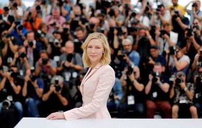 Cate Blanchett, la presidenta del jurado y actriz, posa para los medios, el 8 de mayo de 2018.