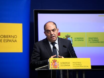 Lorenzo Amor, presidente de ATA, tras la reunión en el Ministerio de Trabajo.