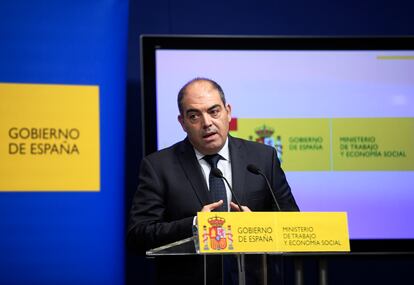 Lorenzo Amor, presidente de ATA, tras la reunión en el Ministerio de Trabajo.