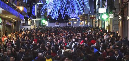 Aglomeraciones en la calle Preciados de Madrid el pasado jueves 22 de diciembre. 