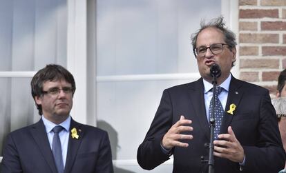 Quim Torra i Carles Puigdemont el cap de setmana passat en Waterloo.