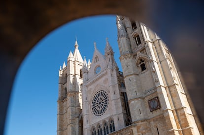 Detalle de la catedral de León en Castilla y León.