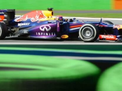 Vettel, en la sesión clasificatoria en Monza.