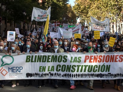 Manifestación de pensionistas en Madrid, el 13 de noviembre.