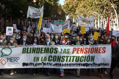 Manifestación de pensionistas en Madrid, el 13 de noviembre.